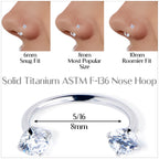 Double Gem Horseshoe Nose Ring Kit with Ball Grabber