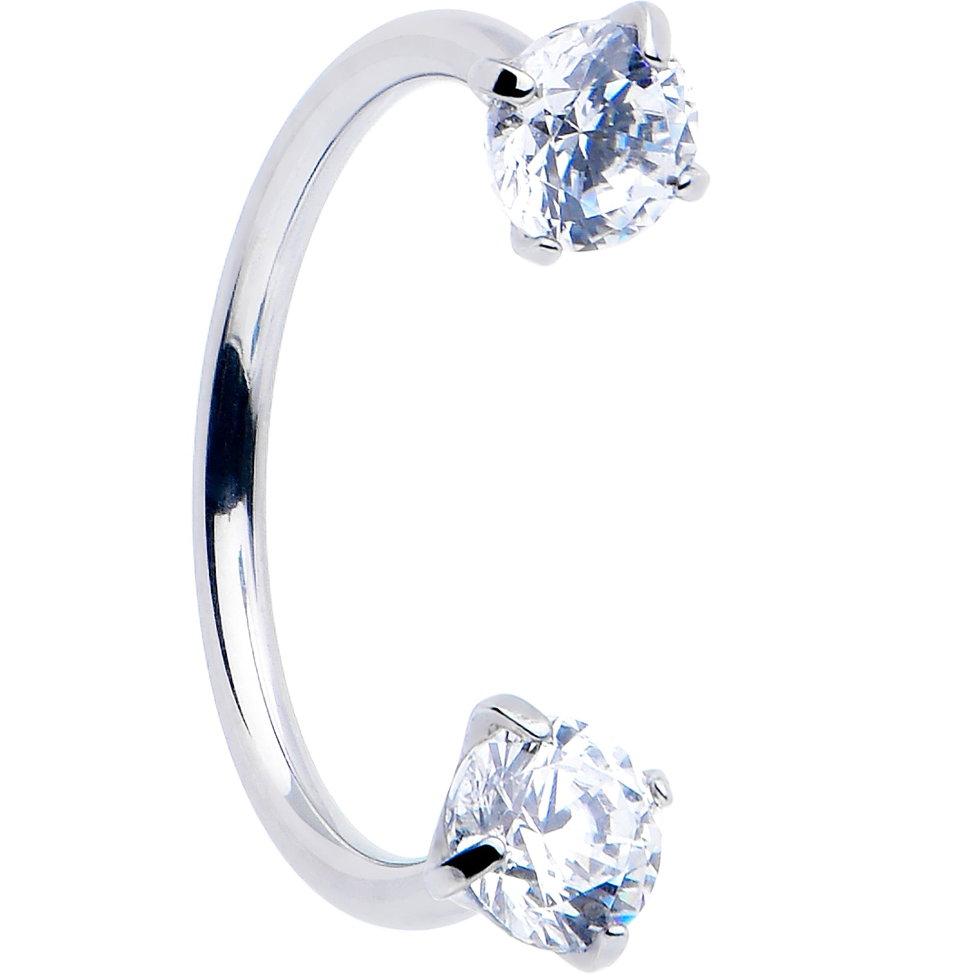 Double Gem Horseshoe Nose Ring Kit with Ball Grabber