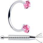 Double Gem Horseshoe Nose Ring Kit with Ball Grabber